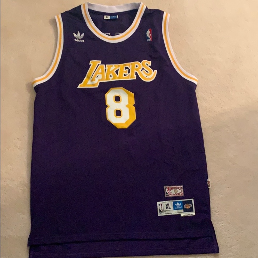 Stitched Adidas throwback Kobe purple jersey